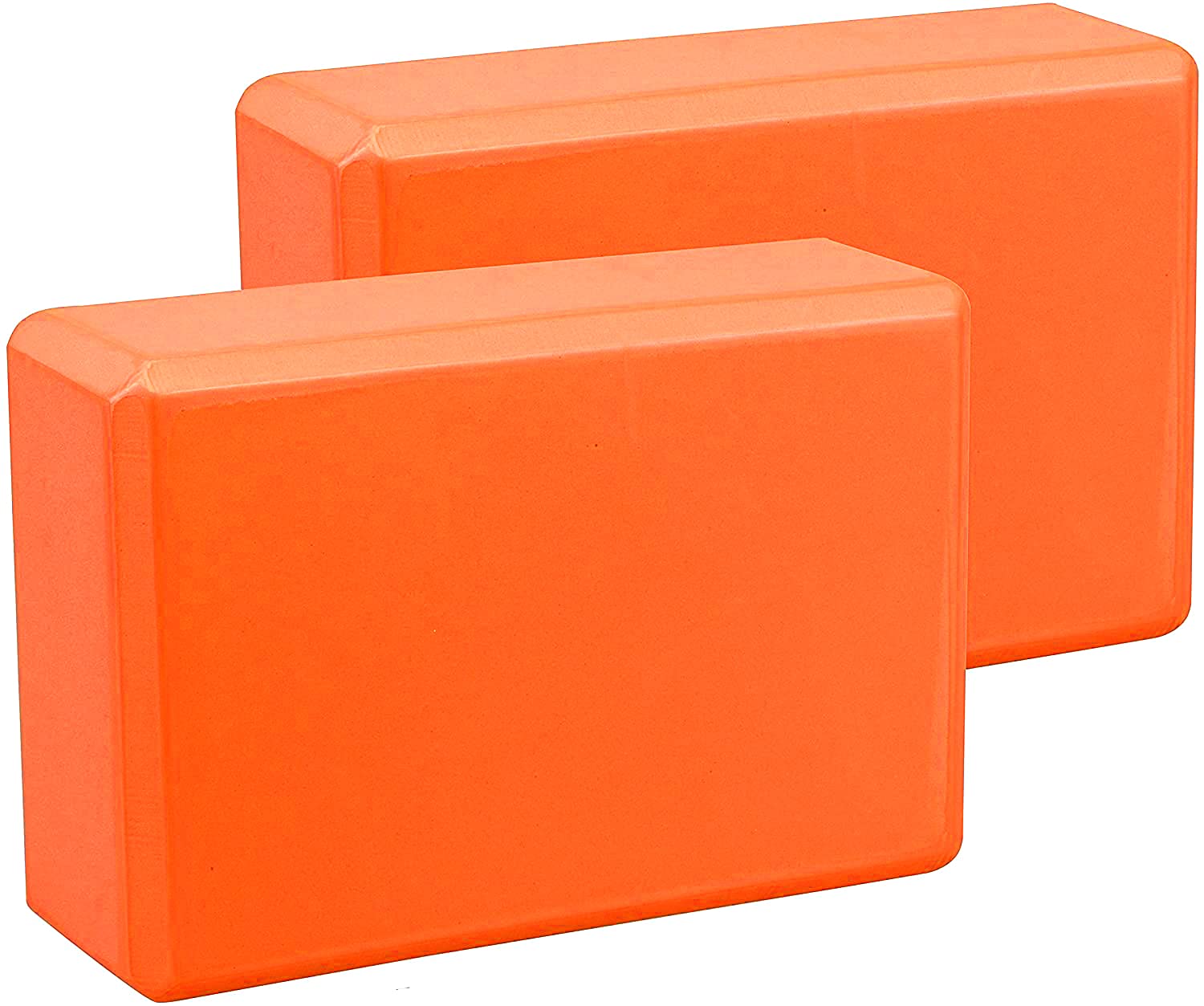 Yoga Block [Pack Of 2] High-density Eva Foam Block To Improve Strength Flexibility, Yoga Bricks Support Deepen Poses, Lightweight And Non-slip Surface Ideal For Yoga And Pilates (Orange)