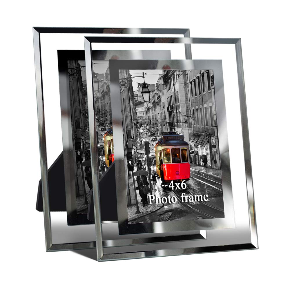 Giftgarden 6x4 Glass Photo Picture Frames Set for 6x4 Photograph Desktop Display 2 PCS — image 1