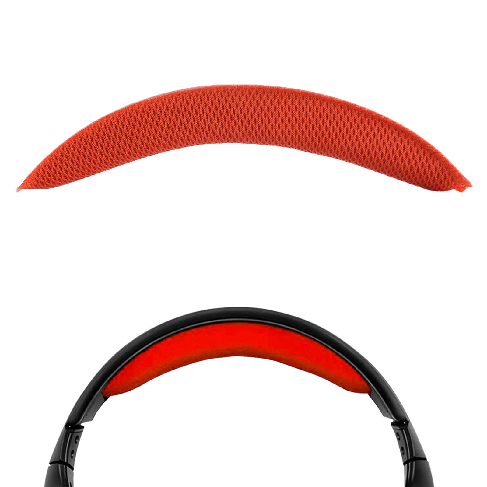 Geekria Mesh Fabric Headband Pad Compatible with Logitech G430, G930, F450 Headphones, Replacement Band Repair Part (Red).