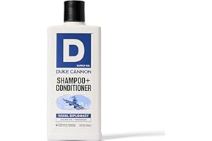 Duke Cannon Supply Co. 2-in-1 Hair Wash - Masculine Scent - Gentle Cleansing Hair Wash For Men - Stimulating Hair Shampoo & Conditioner - Strengthens Hair - Naval Diplomacy Shampoo/Conditoner (14 oz)