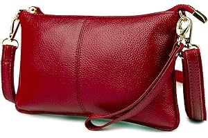 Artwell Genuine Leather Clutch Wallet For Women Wristlet Envelop Crossbody Purse Card Shoulder Bag