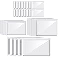 60 Pieces Clear Adhesive Pockets 4 Sizes Self Adhesive Index Card Pockets Self Adhesive Photo Sleeves Adhesive Business Card Holders Clear Pockets for Planners and Binders