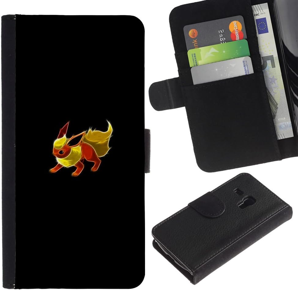 MobileX / Samsung Galaxy S3 MINI NOT REGULAR! I8190 I8190N / Eevee P0Kemon / Slim PU Leather Wallet Credit Card Case Cover Shell Armor