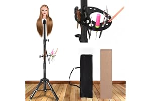 AliLeader 55 Inch Wig Stand with Heavy Duty Tripod and Mannequin Head, Includes Tool Tray