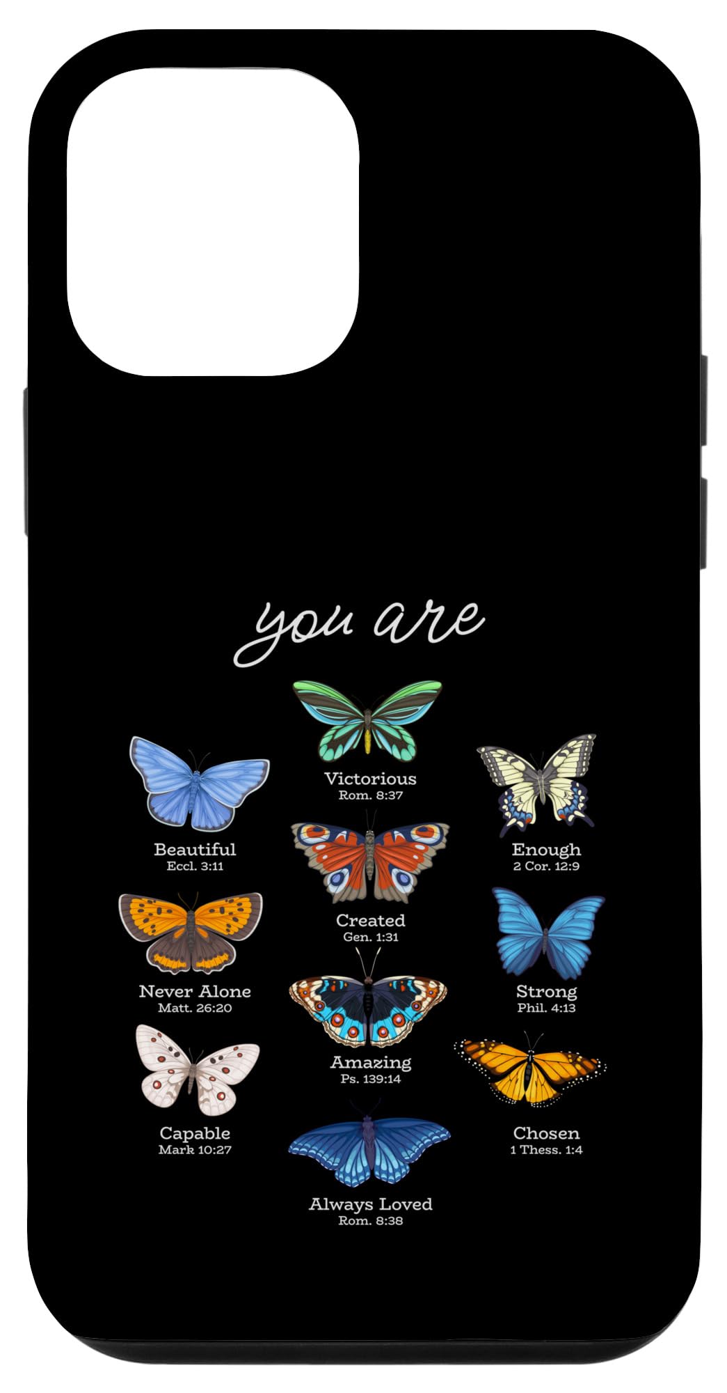 You Are Beautiful Bible Verse Religious Christian Butterfly Case for iPhone 12 mini