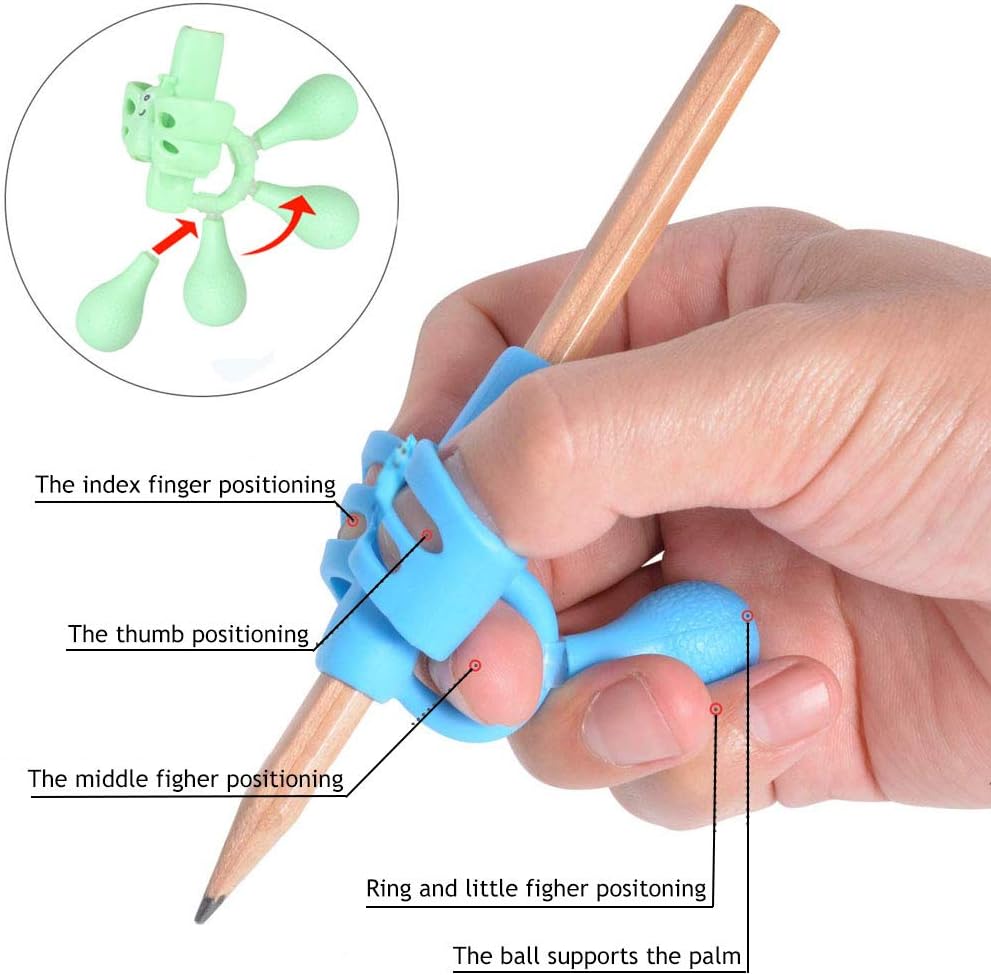 20 Pcs Pencil Grips, Handwriting Pencil Holder Pen Writing Aid Grip Set Training Posture