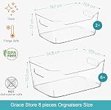 Grace Store 8Pcs Clear Plastic Organiser Storage Tray Kitchen Desk Makeup view 7