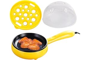 Small Frying Pan, Electric Egg Cooker Nonstick Pan | Heat Resistant Kitchen Cookware Pot for Omelette Pancake Snacks, Compact