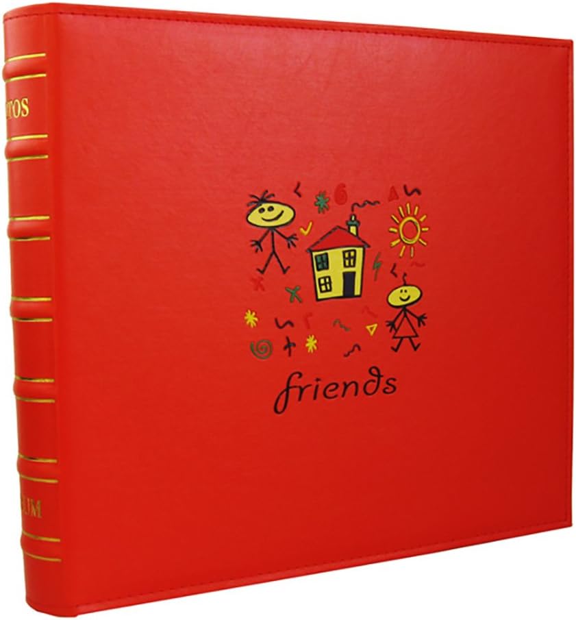 SESO UK- Creative Photo Album, PU Wedding Anniversary Memo Album, For 500 Mixed Photos (34×33×6cm) ( Color : Red )