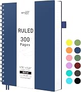 Rettacy A5 Notebook 150 Sheets 100gsm College Ruled Spiral Notebook Navy Blue