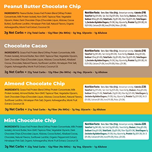 Atlas Mind + Body Fuel Protein Bars, Chocolate Variety, Erythritol Free