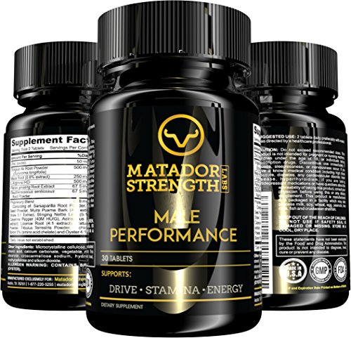 Male Performance Pills - Potent Vitamins Testosterone Booster for Muscle Building Growth, Energy, Stamina with Tribulus, Zinc, Tongkat Ali, L-Arginine, Maca, Oyster Extract - 30 Tablets