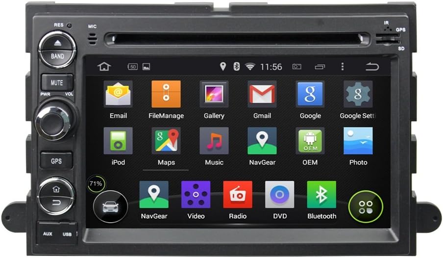 7 Inch Car GPS Navigation for Ford Fusion /Explorer /F150 /Edge /Expedition 2006-2009 Android 5.1 Car Stereo DVD Player w/ Radio+RDS+Bluetooth+WIFI+SWC+AUX In+Free Backup Camera+Free US Map by Indiny