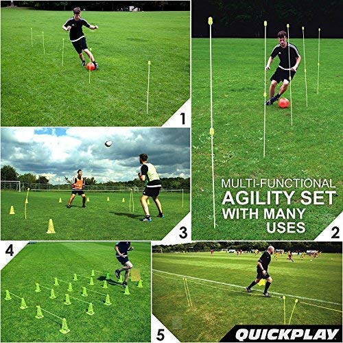 QUICKPLAY PRO Speed + Agility Set, MultiSport Training Agility Poles