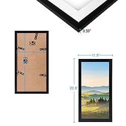 HUKONHEP 11x20 Black Picture Frames, Photos Frame