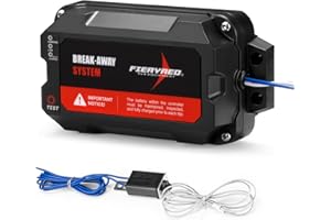 FIERYRED Test-Button Trailer Breakaway Kit with LiFePO4 Battery and Charger, Integrated 4AH Battery Emergency Break-Away Controller, LED Indicator