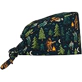 Working Cap Scrub Cap with Sweatband Adjustable Unisex Men Women Tie Back Hat Nurse Surgical Caps