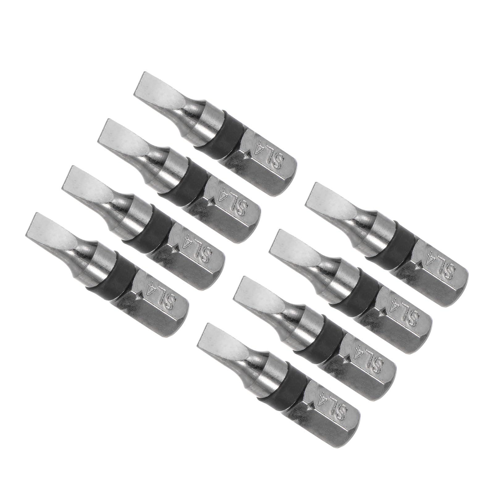 CoCud Slotted Screwdriver Bits, 4mm Head 25mm Length 1/4" Hex Shank, Steel Flat Head Screwdriver Bit - (Applications: for Automobile Repair), 8-Pieces