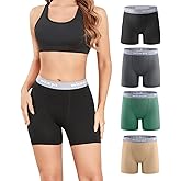 wirarpa Women's Boxer Briefs Cotton Underwear Anti Chafing Boy Shorts Panties 5.5" Inseam 4 Pack