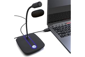 KLIM C4 Computer Microphone with Mute Button - USB Mic for PC and Console - Professional Desktop Microphone with High Definit