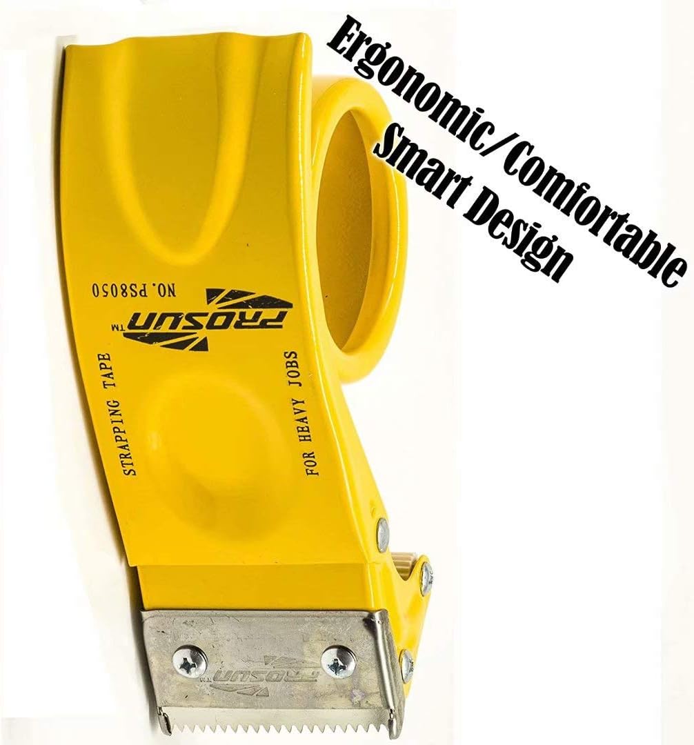PROSUN Metal Handheld 2 Inch Tape Gun Dispenser Packing Packaging Sealing Cutter Yellow : Office Products