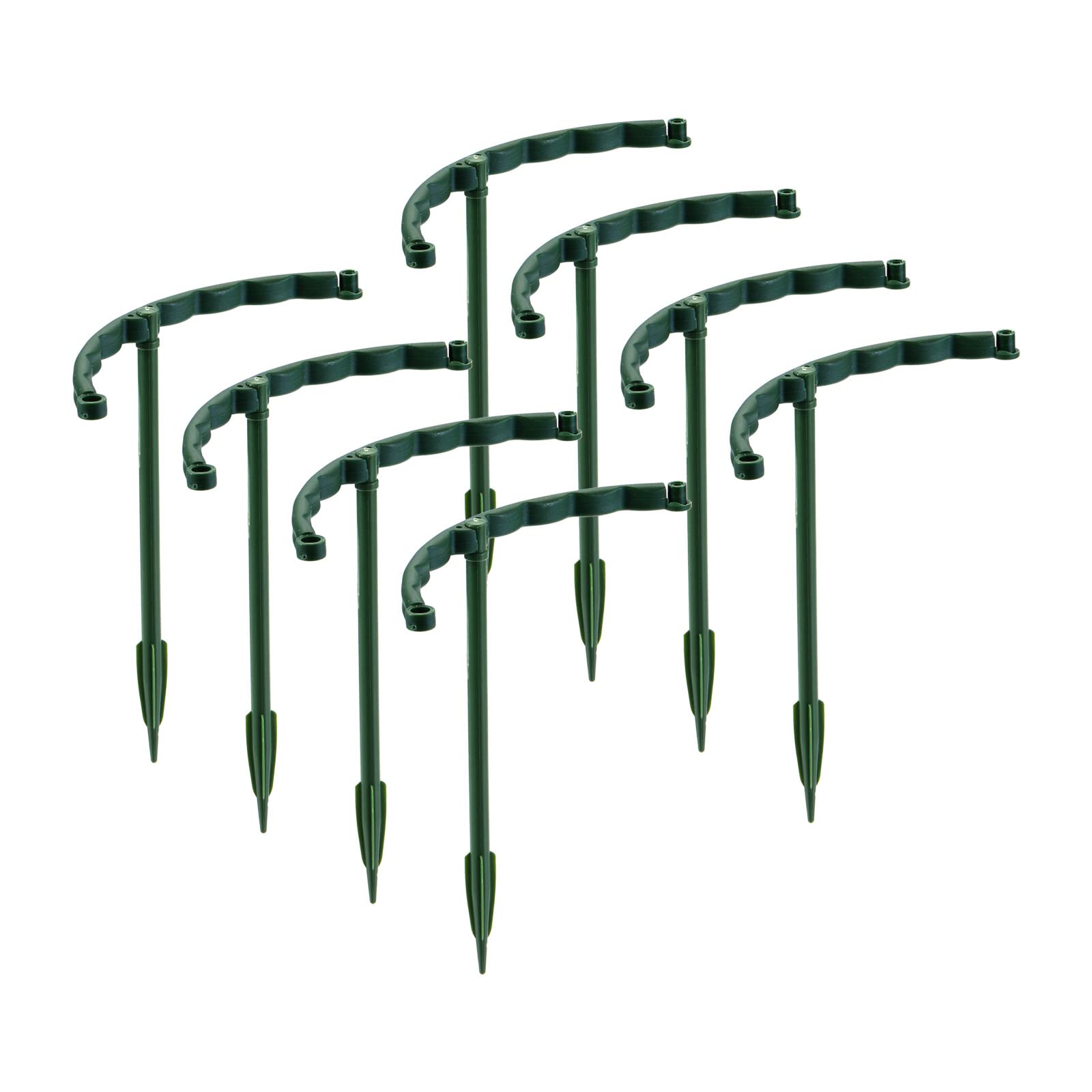 M METERXITY 8 Set Plant Support Stakes - Flower Pot Climbing Trellis Small Plant Supporting, Apply to Outdoor/Indoor/Garden (5.9 Inches, Green)