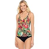 Lauren Ralph Lauren Women's Midnight Tropical Double Strap Tankini Top Multi