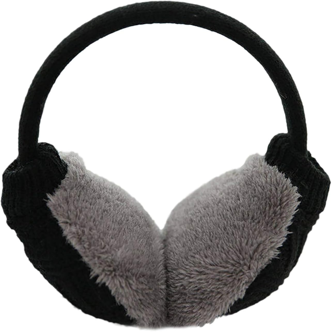 Knolee Unisex Knitting EarMuffs Faux Furry Earwarmer Winter Outdoor EarMuffs, Black at  Women’s Clothing store