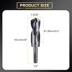HARFINGTON 1-5/32" Drill Bit 1/2" Reduced Shank