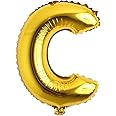 16" Alphabet Letter and Number Balloons Set Package, Aluminum Hanging Foil Film banner Mylar Balloon for Birthday Party Decoration Custom Word (A-Z, 0-9 Gold) (16 inch C Gold)