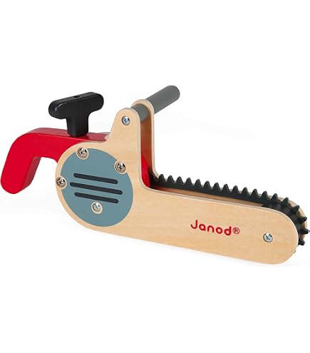 Janod Brico'Kids Wooden Drill With 2 Magnetic Tools Imitation Wood Toy On