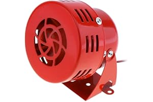 ePathChina Universal 12V Red Automotive Motorcycle Horns Air Raid Siren Horn Car Truck Motor Driven Alarm