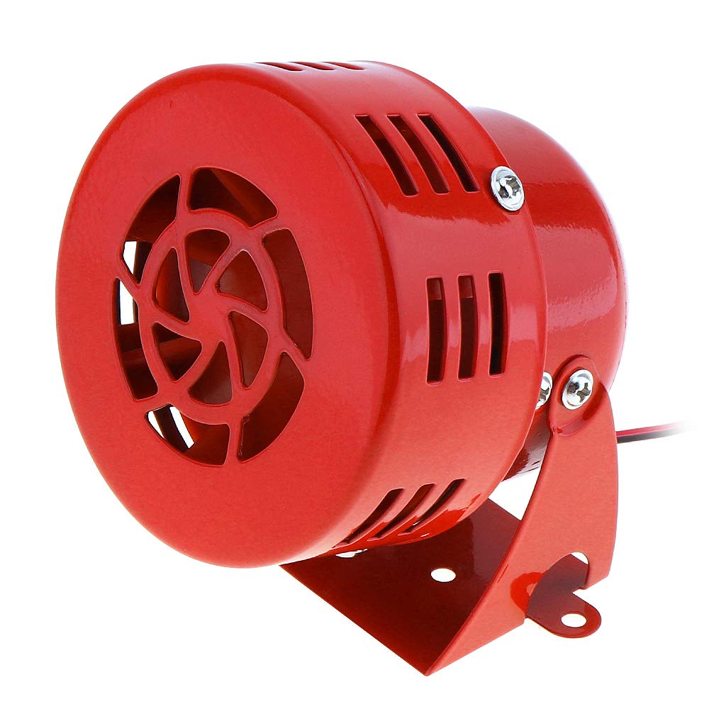 ePathChina Universal 12V Red Automotive Motorcycle Horns Air Raid Siren Horn Car Truck Motor Driven Alarm