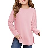 Haloumoning Girls Oversized Crewneck Sweatshirts Kids Long Sleeve Shirts Tops Fall Pullover 5-14 Years