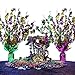3 Set Mardi Gras Gleam 'N Burst Centerpieces Gold Purple Green Comedy and Tragedy Mask Foil Table Centerpieces Mardi Gras Balloon Weight for Mardi Gras New Orleans Party Fat Tuesday Table Decoration