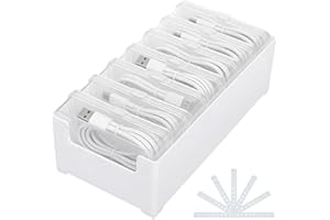 Bambeav 7 Case Cable Storage Boxes with Cable Straps, Travel Cord Storage Organizer for Charging Cables, USB Wires, Earphones