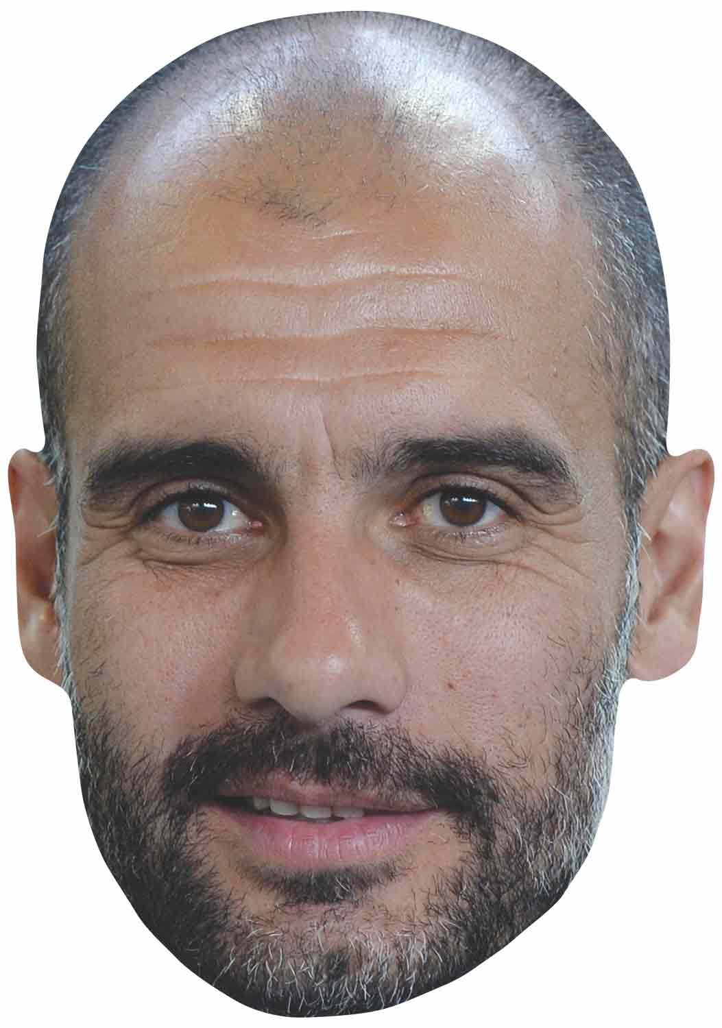 STAR CUTOUTS SMP442 Pep Guardiola 8 Cardboard Face Talking Point for Parties Use as Masks, Decorations for Birthdays, Solid, Multicolour, 25 x 5 x 25 cm