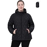 HHE Plus Size Women's Packable Puffer Jacket 1X-6X Water-Resistant Lightweight Winter Coat(Exclusively for Plus Size)