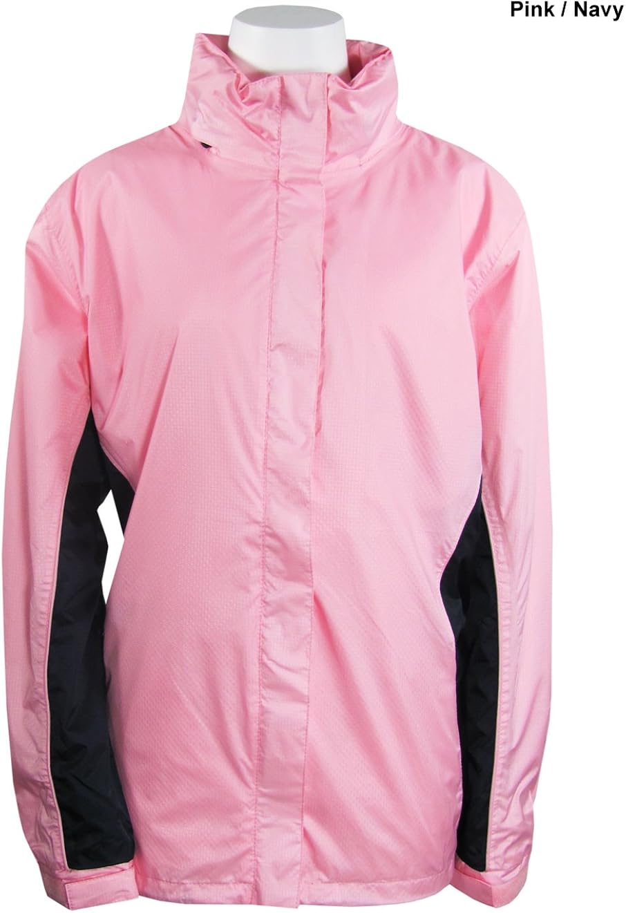 Weather Company Womens Golf Rain Suit Pink/Navy LARGE (58004) Amazon