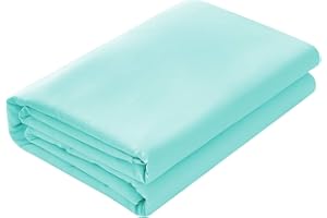 Basic Choice Flat Sheet, Breathable, Extra Soft Microfiber Bedding Top Sheet, Standard 100 by Oeko-Tex - Aqua Sky, Full