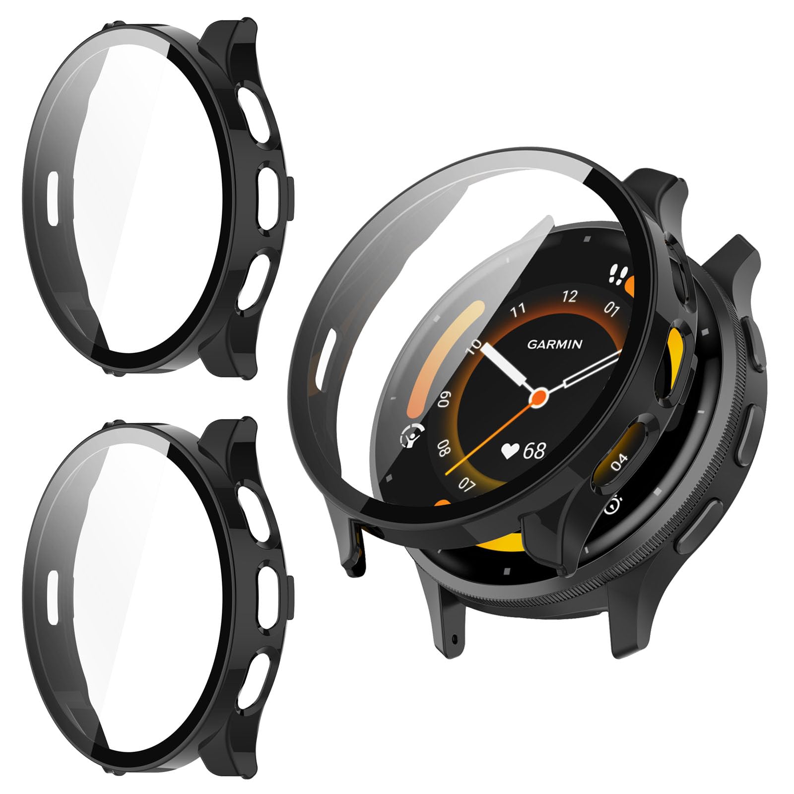 Photo 1 of Kimiyaki 2 Pack for Garmin Venu 3 45mm Screen Protector Case [Full Coverage], Hard PC Bumper All-Around Protective Accessories for Garmin Venu 3 Built-in Tempered Glass Film