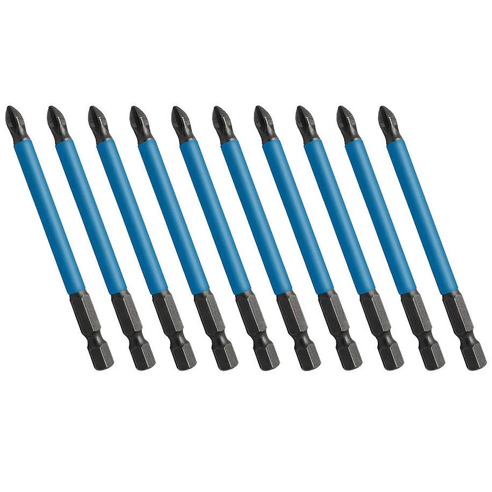 SENRISE Impact Screwdriver Bits 10PCS 90mm PH2 Driver Bits Magnetic Hex Shank Anti Slip Phillips Screwdriver Drill Bits Set for Electric Screwdrivers and Drill