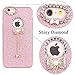 IYCK iPhone SE Case, iPhone 5S Case, 3D Handmade Cute Luxury Diamond Rhinestone Hybrid Glitter Bling Shiny TPU Soft Rubber Cover with Sparkly Bow Knot Crystal Pendent Charms for iPhone 5/5S/SE - Pink