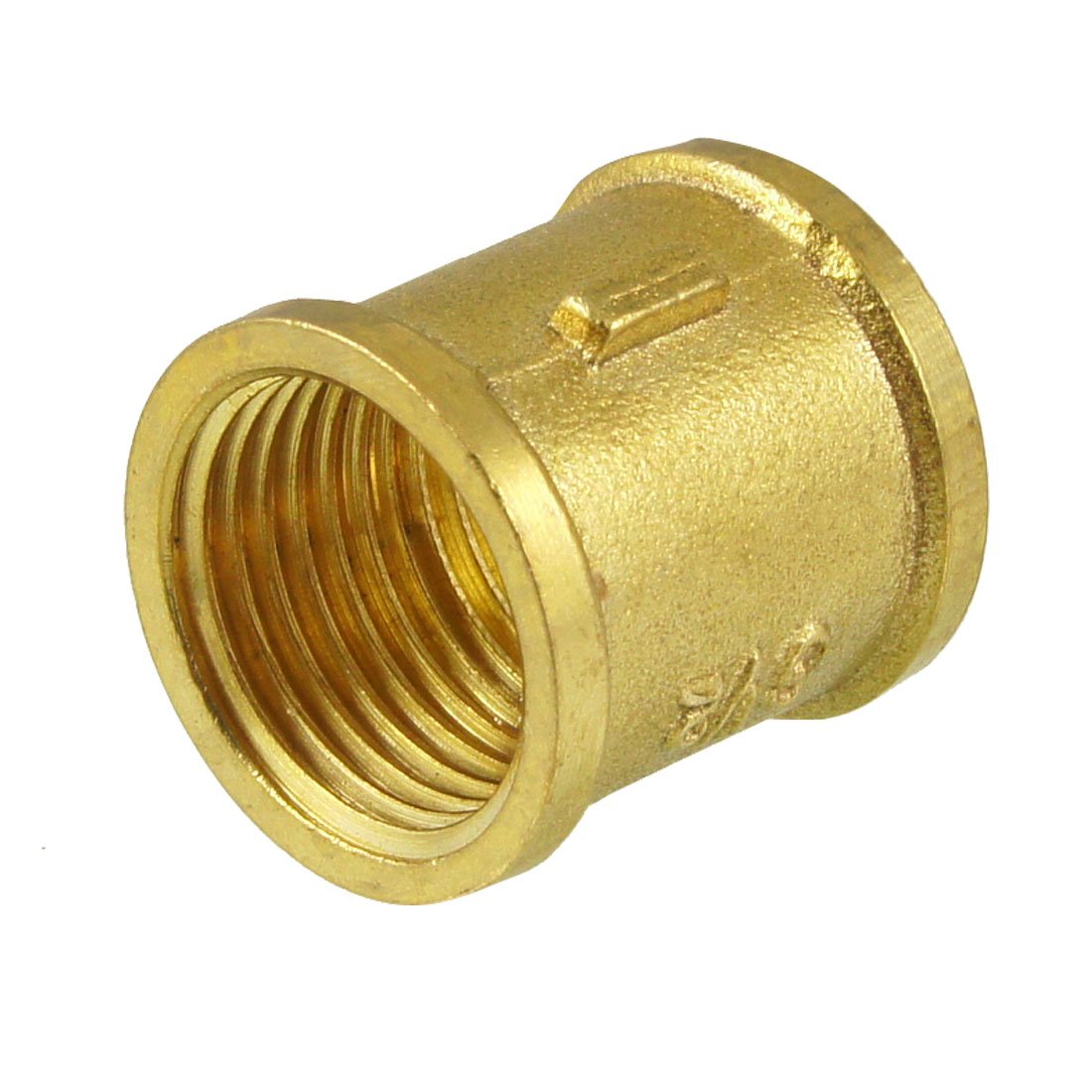 Sourcingmap G 1/2" Female Thread Brass Straight Coupling Connector for Water Air Fuel Pipe