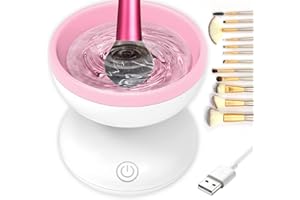 HANASCAR Makeup Brush Cleaner Machine, Electric Makeup Brush Cleaner Cleanser Machine for All Size Beauty Makeup Brush Set, Liquid Foundation, Contour, Eyeshadow, Blush Brush