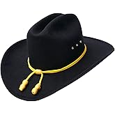 Western Express Black Felt Finish Cattleman Cowboy Hat with Cavalry Hat Band | Cowboy & Cowgirl Hats for Men and Women