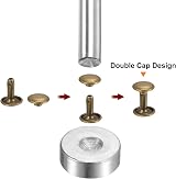 sourcing map Bronze Leather Rivets 6x6mm Double Cap Snaps Fasteners 200 Sets + view 4