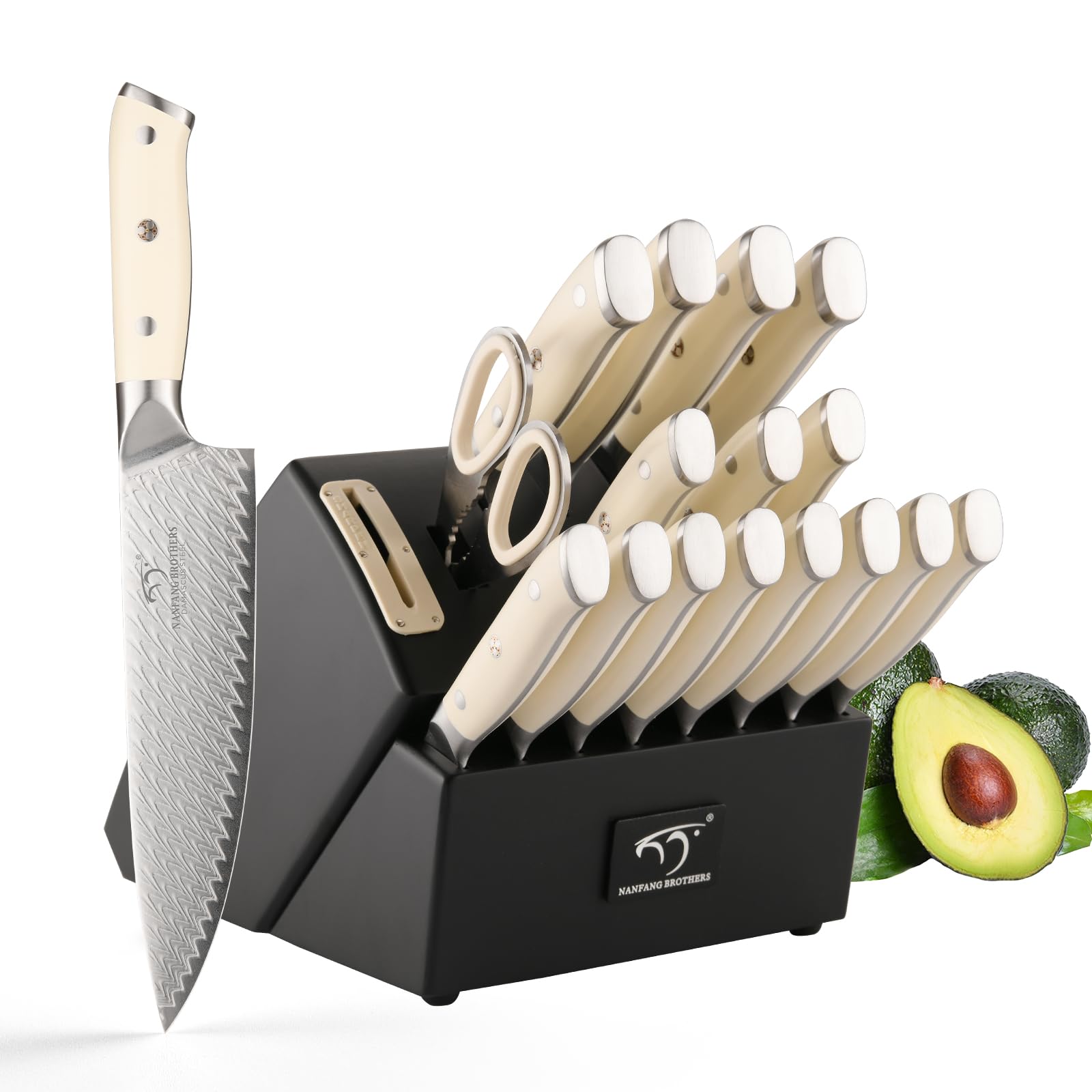 Mua Knife Sets 19 Pieces for Kitchen with Block, Damascus Kitchen Knife