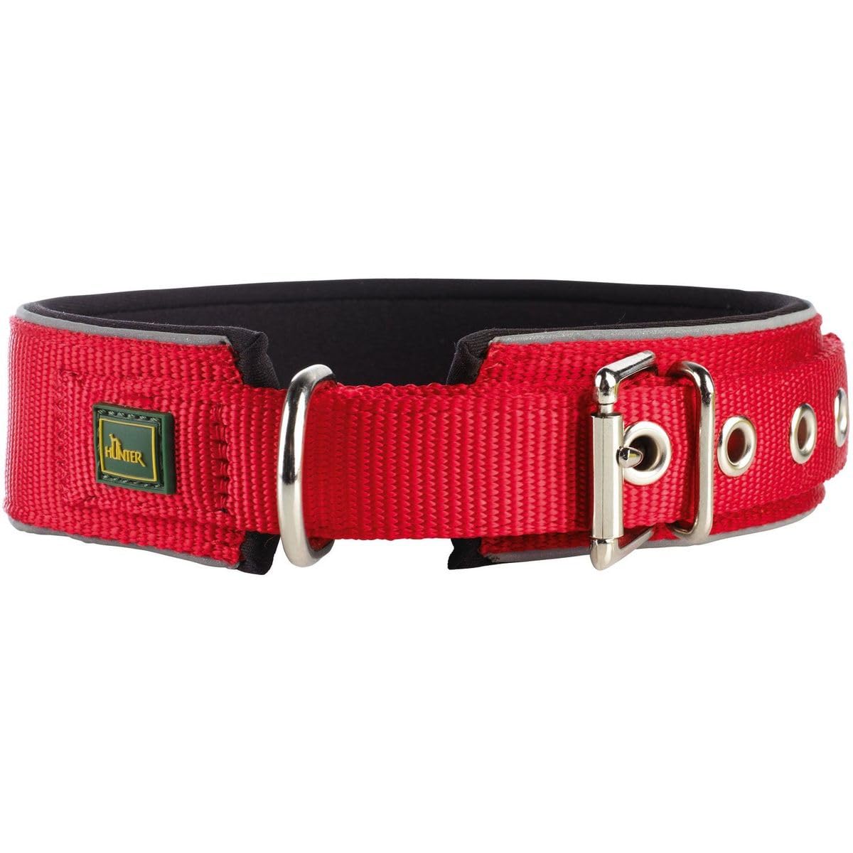HUNTER Reflect Neoprene Collar,Red/Black, Size 45, 34 - 41 cm, 45 mm