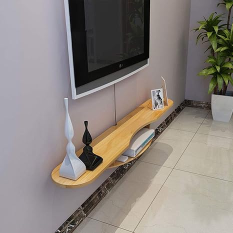 Amazon Co Jp Ltjtvfxq Shelf アパートテレビキャビネット 壁掛けパーティションテレビ壁キャビネット 寝室テレビキャビネットセット トップボックス 色 木色 ホーム キッチン